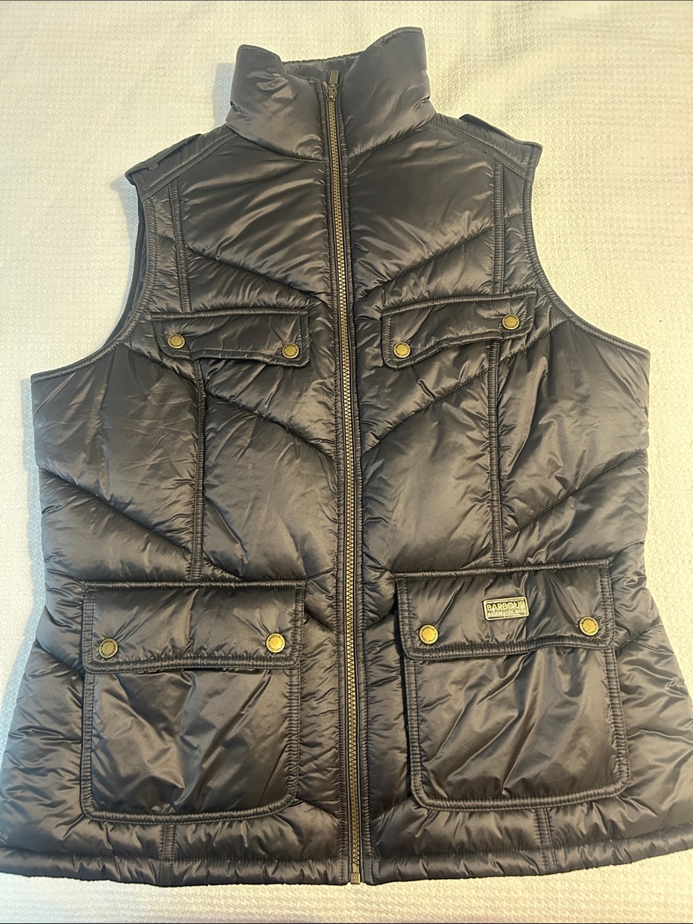 Barbour Dark Grey Quilted Sleeveless Puffer Vest